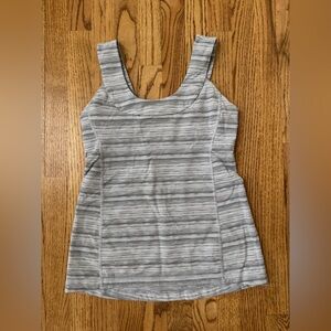 Lululemon gray and white striped tank top. Size 8